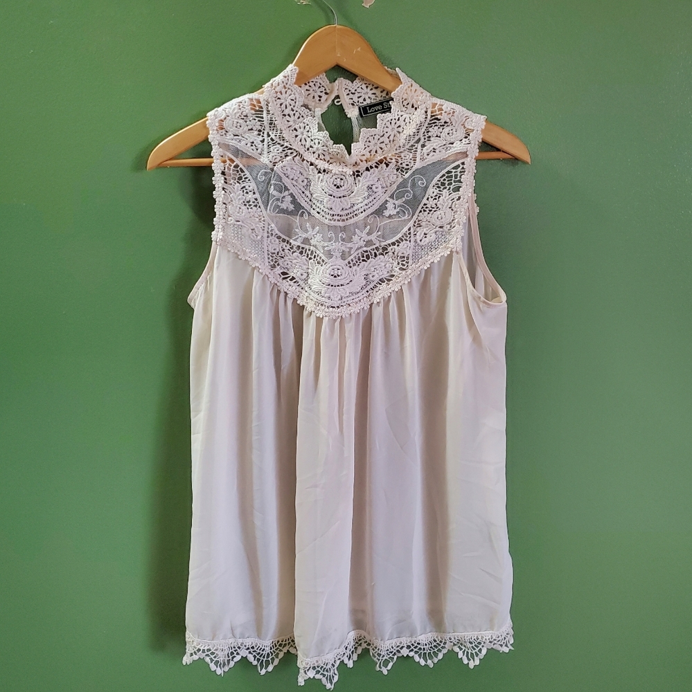 LoveStitch sheer laceTop